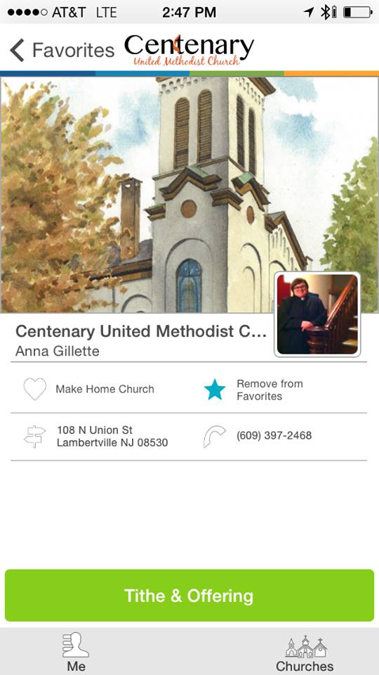 Centenary United Methodist Church Mobile Giving App