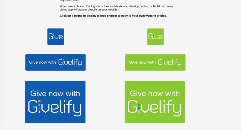 Givelify Online Giving Menu