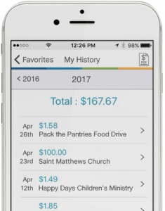 mobile giving history