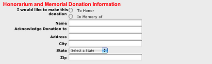 Honorarium and Memorial Donation Information