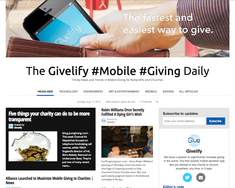 The Givelify Mobile Giving Daily