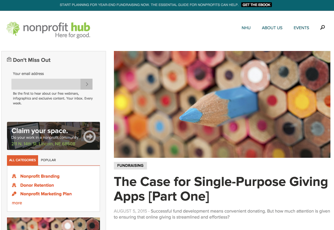 The Case for Single-Purpose Giving Apps [Part One]