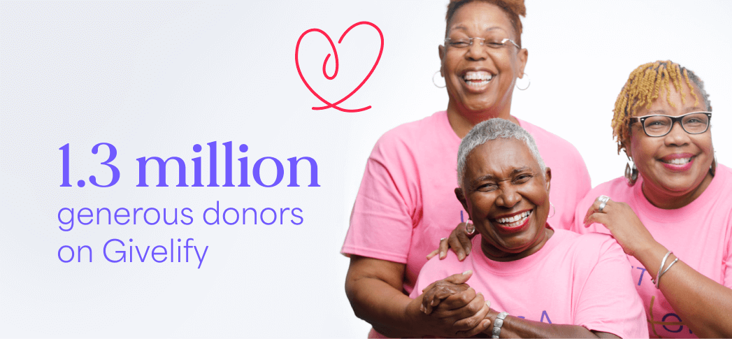 1.3 million generous donors on Givelify