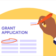 application for church grants with red markup