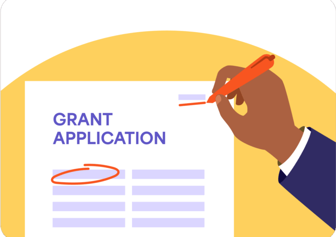 application for church grants with red markup