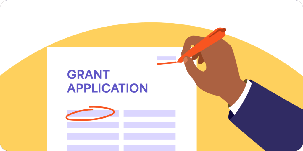 application for church grants with red markup